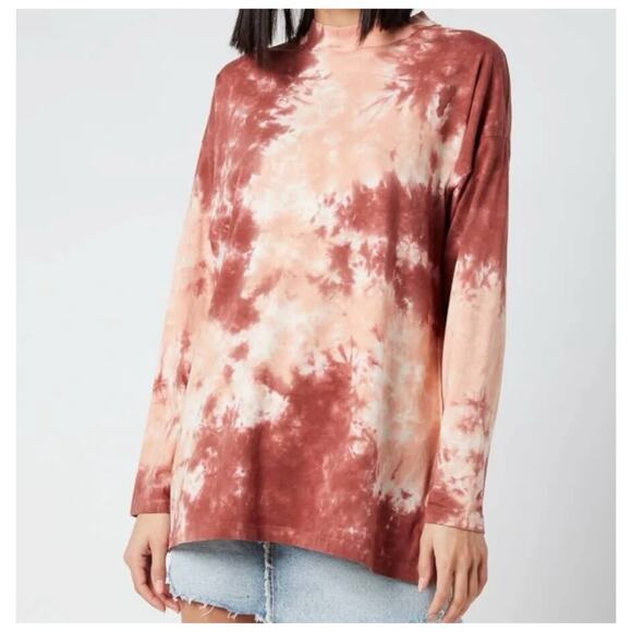 Free People We The Free Women’s Sz M Tie Dye Relaxed Oversized Long Sleeve Tee - Picture 1 of 11